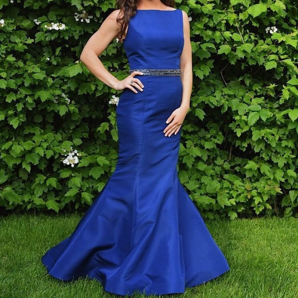 Sherri Hill Navy Prom Dress